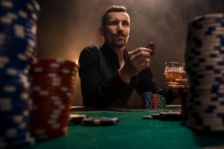 Layar bermain Casino Hold'em dengan kartu komunitas di platform mbak toto